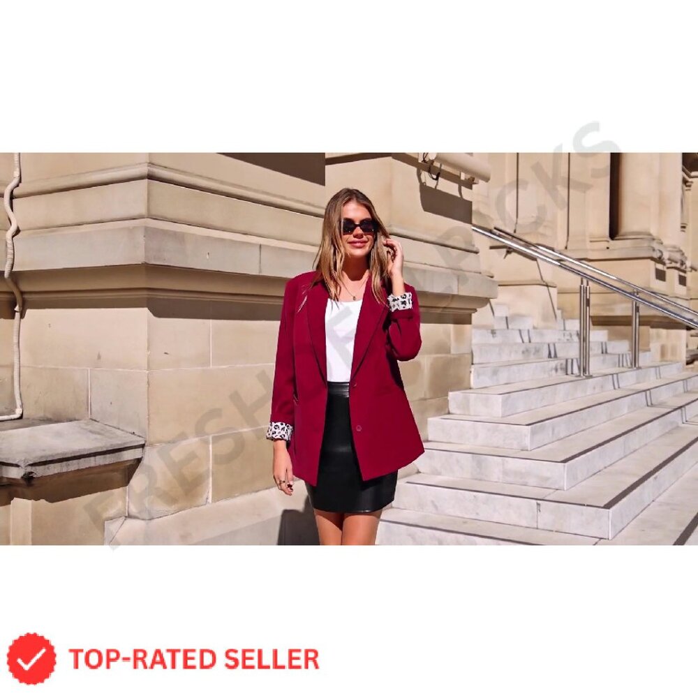 Leopard Lined Blazer Chic Tailored Work Office El… - image 8